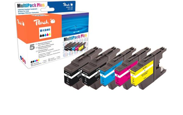 Peach Tintenset Brother LC-1240 C, M, Y, 2x BK