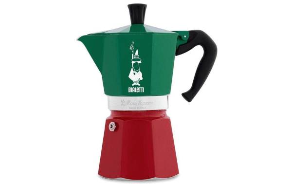 Bialetti Espressokocher Italia 6 Tassen, Grün/Rot/Weiss