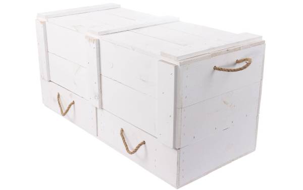 Holz Zollhaus Truhe Vintage Weiss, 85 x 40 cm