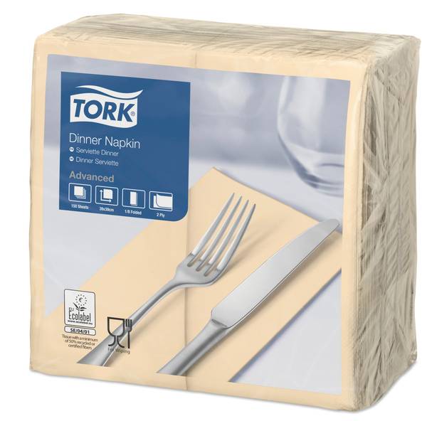 TORK-477565 Dinnerservietten Sand 1/8-Falz –