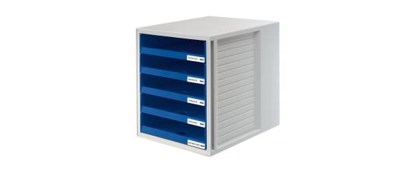 Schubladenbox grau/blau 5 Fächer HAN 1401-14