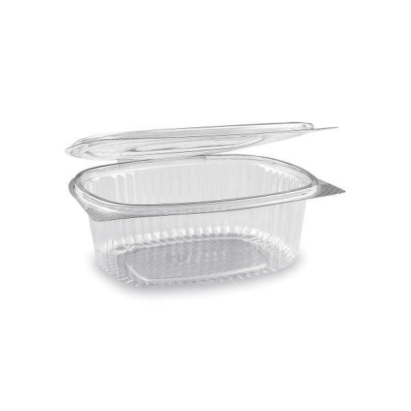Feinkostbecher (rPET) mit Deckel oval klar 750ml – 50 Stück