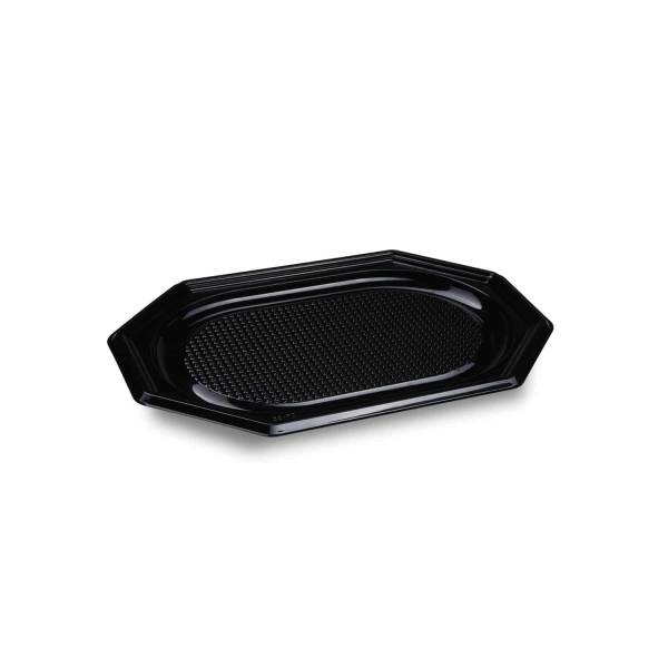 Catering-Platte (rPET) oval schwarz 35 x 24,7 cm – 10 Stück