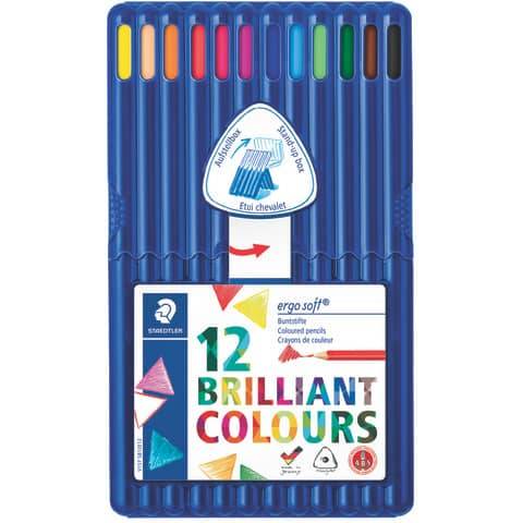 STAEDTLER Dreikant-Buntstift ergosoft, 12er Etui