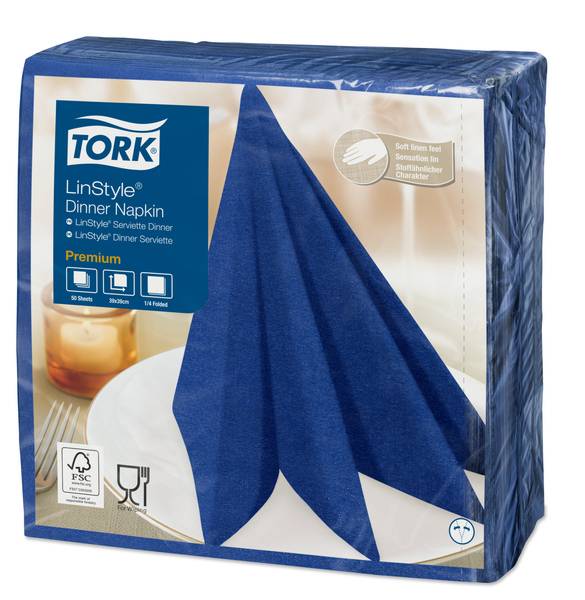 TORK-478856 Premium LinStyle Dinnerservietten Mitternachtsblau –