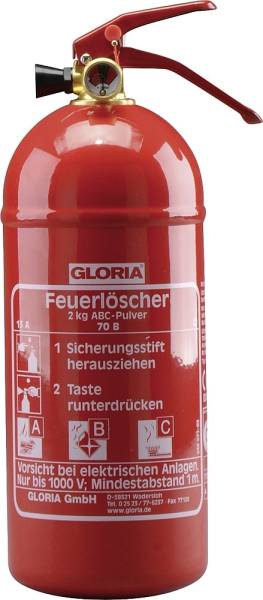 ABC Auto-Feuerlöscher Gloria PD2GA mit Manometer m. Kfz.-Halter _DI_ Inhalt 2 kg
