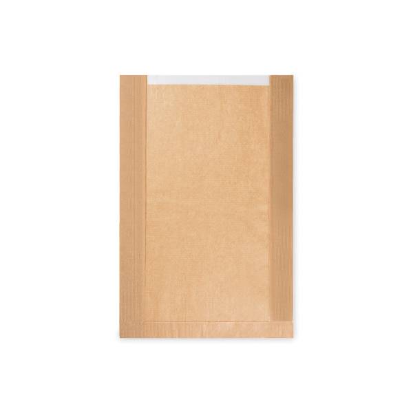 Papier Faltenbeutel mit Fenster 18cm 26+7 x 40 cm – 1000 Stück