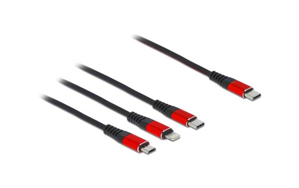 Delock USB-Ladekabel USB C – Lightning/Micro-USB B/USB C 0.3 m