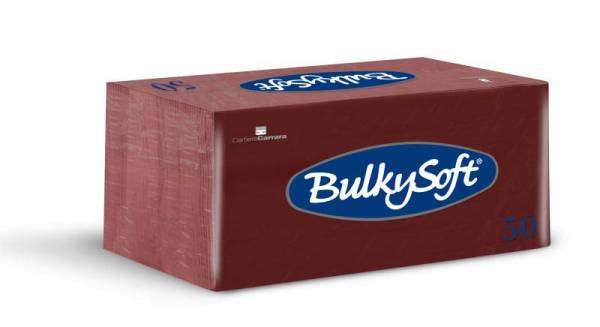 Servietten Lunch Bulkysoft, 2-lagig, bordeaux, 38x38cm, 1/8 Falz - Karton à 40 Pack / Pack à 50 Serv