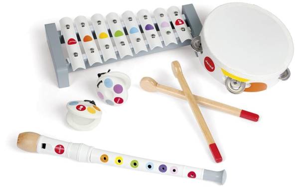 Janod Musikinstrument Musik-Set Konfetti 4-teilig