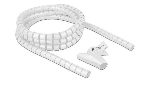 Delock Spiroschlauch mit Einziehwerkzeug, 2.5 m x 20 mm Weiss