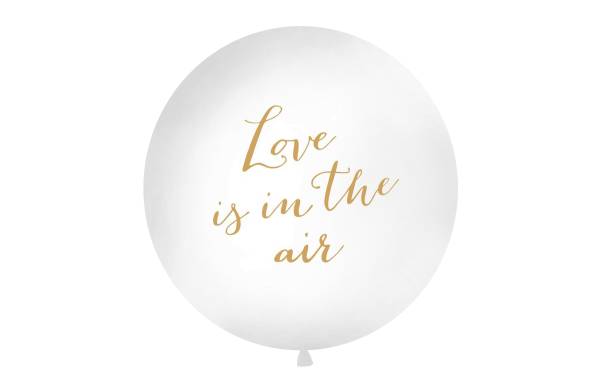 Partydeco Luftballon Love is in the air Ø 1 m, Gold/Weiss