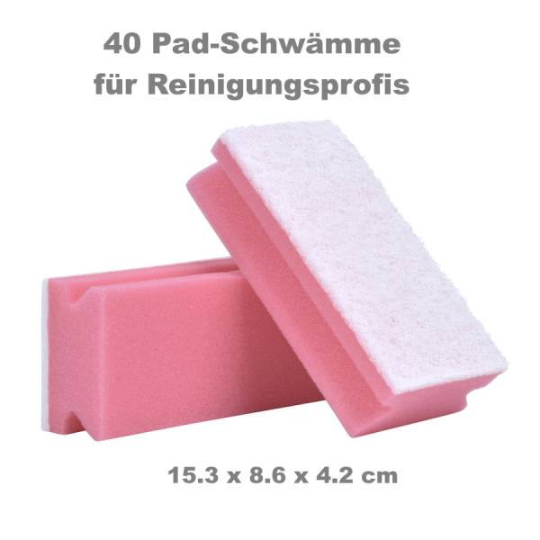 40x Schwamm-Pad breit (15,3 x 8,6 x 4,2cm) kratzfrei – Rot