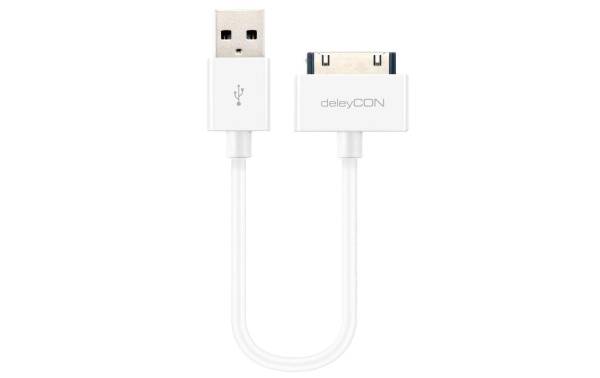 deleyCON USB 2.0-Kabel USB A - Apple Dock 30-Pin 0.15 m