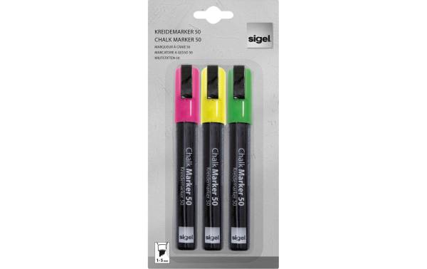 Chalk Marker 1-5mm 3 Farben ass. SIGELSTYL GL182