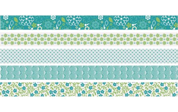 Heyda Washi Tape Blumen mini Grün