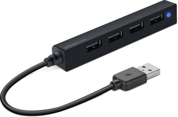 SNAPPY SLIM USB HUB2 4-Port black SPEEDLINK SL140000B