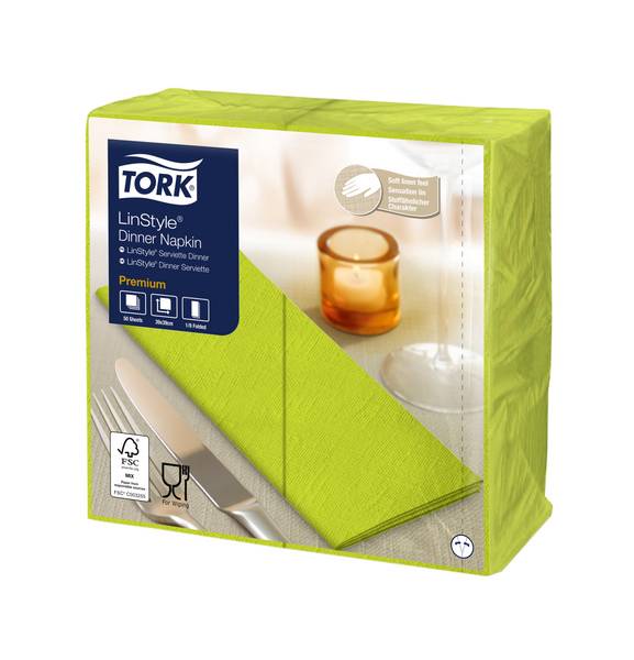 TORK-478163 LinStyle Premium Dinnerservietten Pistazie 1/8-Falz –