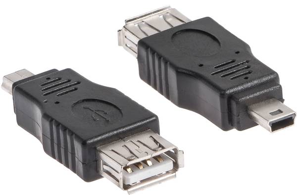 Adapter USB A Mini USB B, female/male LINK2GO AD6512BB