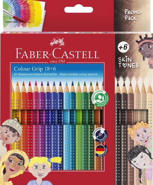 FABER-CASTELL Dreikant-Buntstifte Colour GRIP, Promoetui