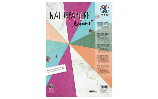 URSUS Bastelpapier Naturpapier Oceana 23 x 33 cm, 70 g/m², 10 Bl