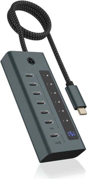 ICY BOX USB-C – 7-Port Hub IB-HUB1457-C31 6x 3.2 Gen2, 1x PD 20W