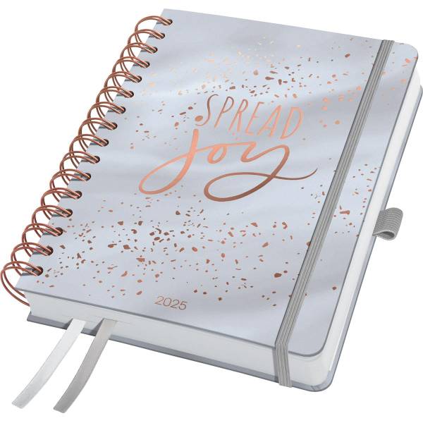 JOLIE Tischkal. Glittery Joy 2025 J5605 1W/2S grau ML A5