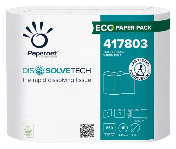 DissolveTech Toilettenpapier Kleinrollen