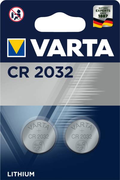 Knopfzelle CR2032, 2 Stück VARTA 603210140
