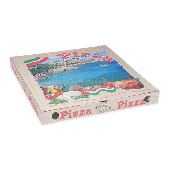 Pizzakarton aus Mikrowellpappe 46 x 46 x 5 cm – 100 Stück