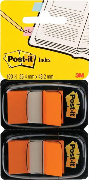Index 2er Set 25,4x43,2mm orange 2x50 Stück POST-IT 680-O2