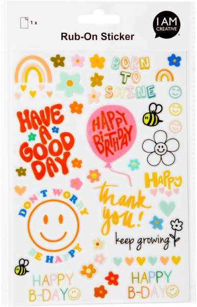 I AM CREATIVE Rub on Sticker A5 4010.62 Geburtstag