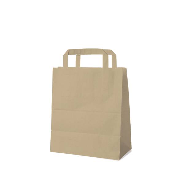 Papiertragetasche braun 18+8 x 22 cm – 250 Stück