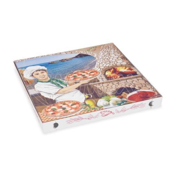Pizzakarton aus Mikrowellpappe 40 x 40 x 4 cm – 100 Stück