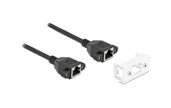 Delock Patchkabel für Easy 45 Modul Cat 6A, S/FTP, 3 m, Schwarz