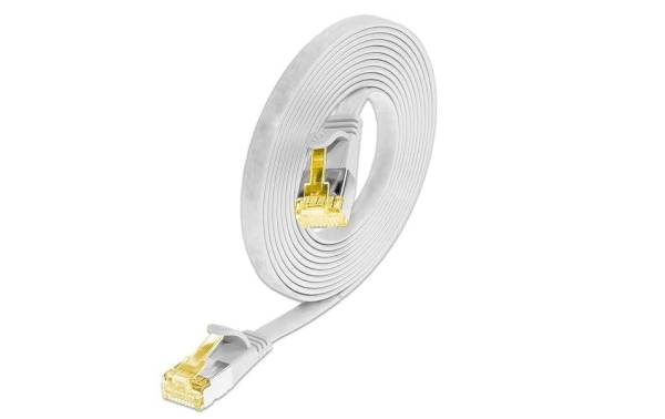 SLIM Slimpatchkabel Cat 6A, U/FTP, 7 m, Weiss