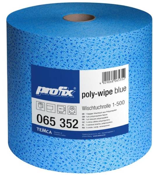 Nasswischtuchrolle poly-wipe aus PP ca. 38x32cm – 500 Blatt