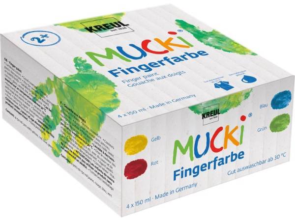 KREUL Fingerfarbe 'MUCKI', 150 ml, 4er-Set
