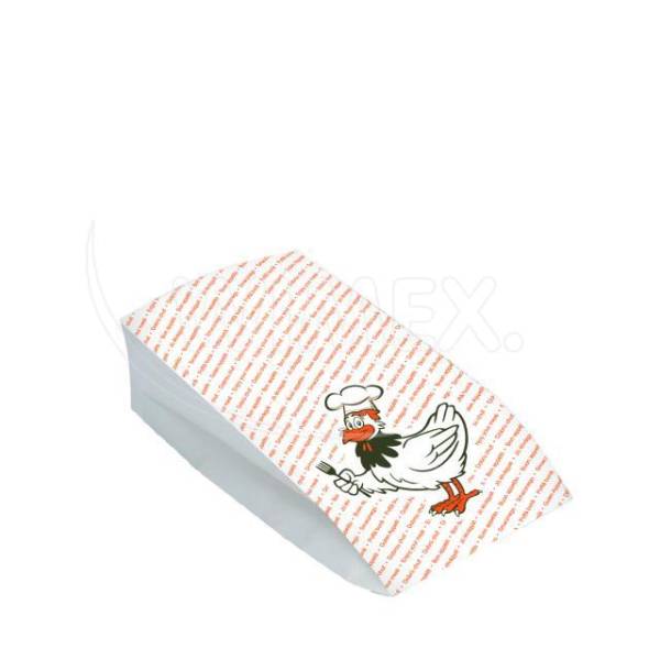 Papierbeutel (PAP,PE) 2-lagig fettdicht 13+8 x 28 cm 1,1 für Hähnchen – 100 S…