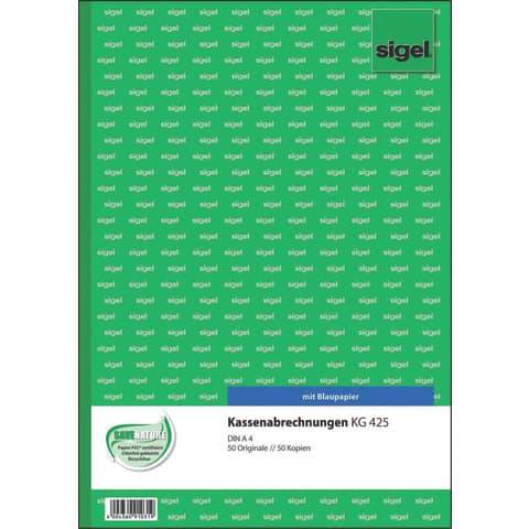 sigel Formularbuch "Kassenabrechnung", A4, 2 x 50 Blatt