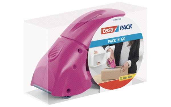 Pack Dispenser 66mx50mm Pack&#039;n&#039;go pink TESA 511130000