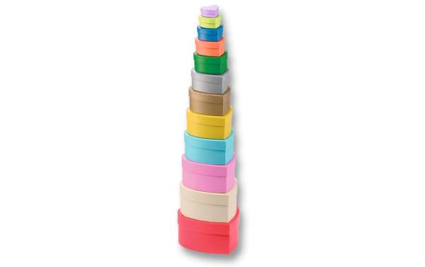 folia Geschenkboxen "Herzen",12 Stück Größen/Farben sortiert