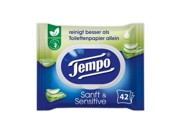 Tempo Feuchte Toilettentücher sanft & sensitiv,mit Aloe Vera