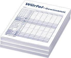 RNK Verlag Würfelspiel-Gewinnblatt, Block, DIN A6, 3er