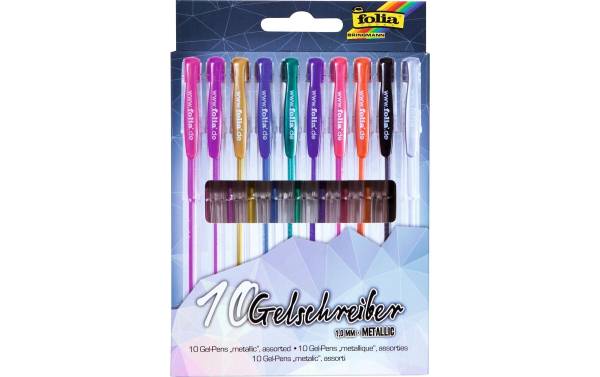 Folia Gelschreiber Black Style Metallic 10 Stifte