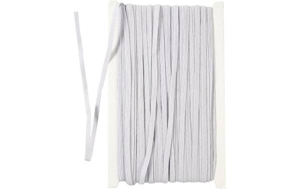 Creativ Company Elastikband 6 mm x 50 m, Weiss