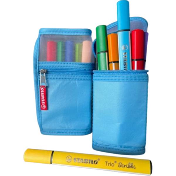 STABILO Trio Scribbi 368/14-03CH blau, Stiftehalter 14 Stück
