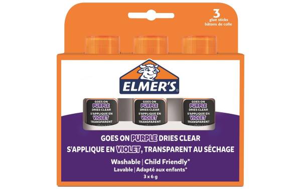 ELMER&#039;S Klebestift Disappearing Purple, 6 g, 3er Blister