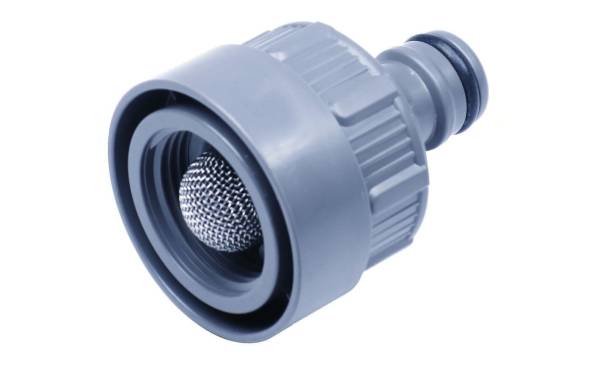 Gardena Hahnverbinder mit Wasserstop, 1 Stück, Grau