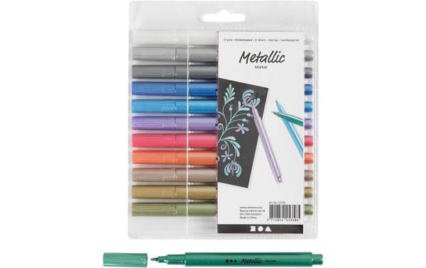 Creativ Company Fasermaler Metallic 12 Stück